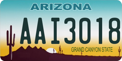 AZ license plate AAI3018