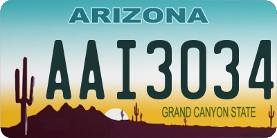 AZ license plate AAI3034