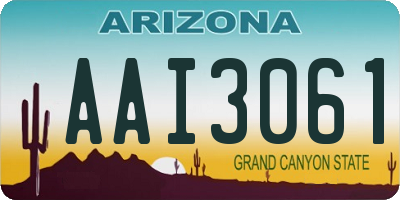 AZ license plate AAI3061