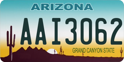 AZ license plate AAI3062