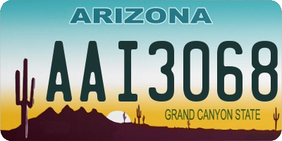 AZ license plate AAI3068