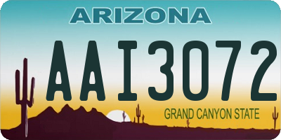 AZ license plate AAI3072