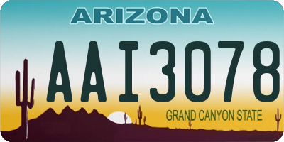 AZ license plate AAI3078
