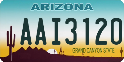 AZ license plate AAI3120