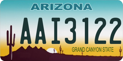 AZ license plate AAI3122