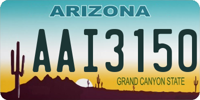 AZ license plate AAI3150