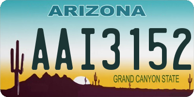 AZ license plate AAI3152