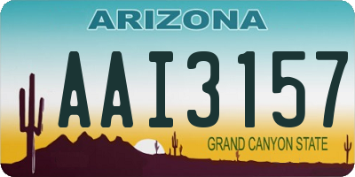AZ license plate AAI3157