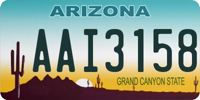 AZ license plate AAI3158