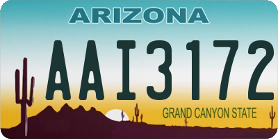 AZ license plate AAI3172