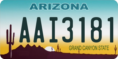 AZ license plate AAI3181