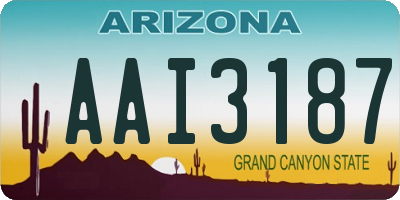 AZ license plate AAI3187