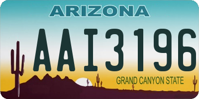 AZ license plate AAI3196