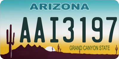 AZ license plate AAI3197