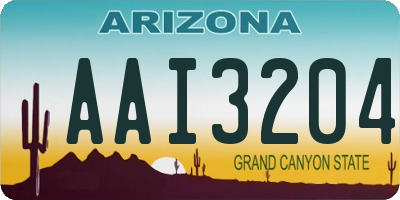 AZ license plate AAI3204