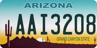 AZ license plate AAI3208