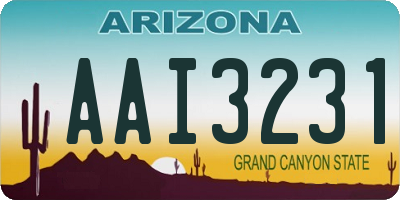 AZ license plate AAI3231