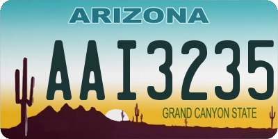 AZ license plate AAI3235