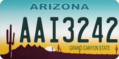 AZ license plate AAI3242