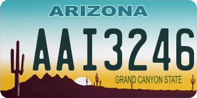 AZ license plate AAI3246