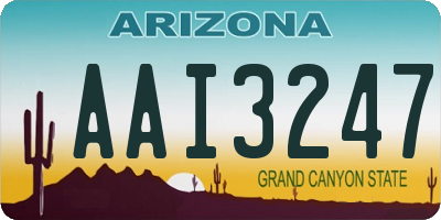 AZ license plate AAI3247