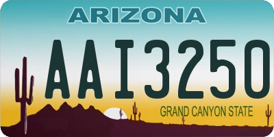 AZ license plate AAI3250
