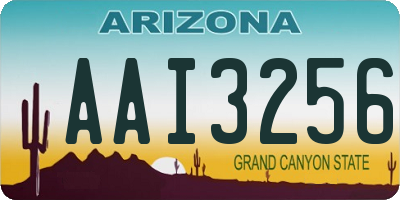 AZ license plate AAI3256