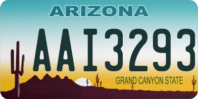 AZ license plate AAI3293