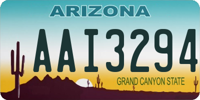 AZ license plate AAI3294
