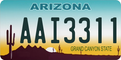 AZ license plate AAI3311