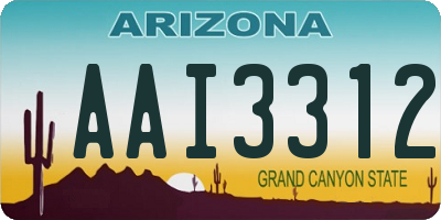 AZ license plate AAI3312