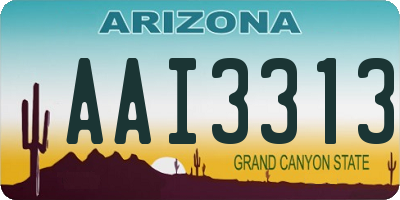AZ license plate AAI3313