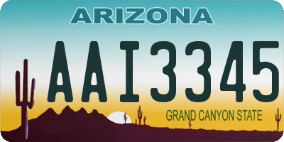 AZ license plate AAI3345