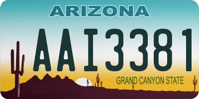 AZ license plate AAI3381