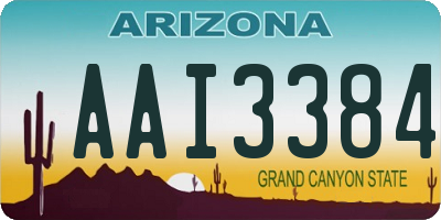 AZ license plate AAI3384