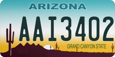 AZ license plate AAI3402