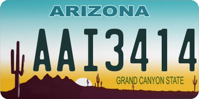 AZ license plate AAI3414