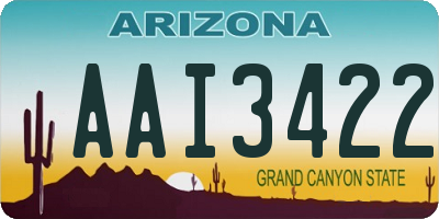 AZ license plate AAI3422