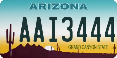 AZ license plate AAI3444