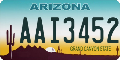 AZ license plate AAI3452