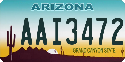 AZ license plate AAI3472