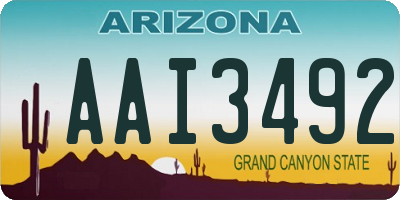 AZ license plate AAI3492