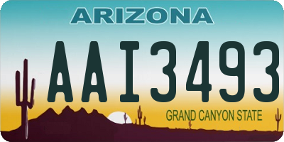 AZ license plate AAI3493