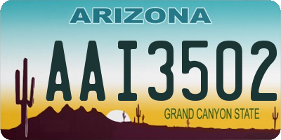 AZ license plate AAI3502