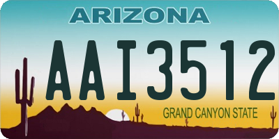 AZ license plate AAI3512