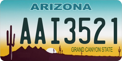 AZ license plate AAI3521