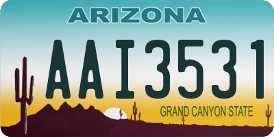 AZ license plate AAI3531