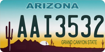 AZ license plate AAI3532