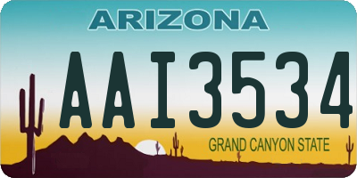 AZ license plate AAI3534