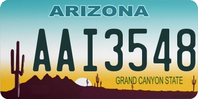 AZ license plate AAI3548